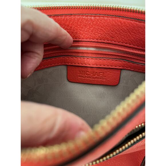 Michael Kors Small Pebbled Leather Cross Body Handbag Bright Red - Picture 3 of 5